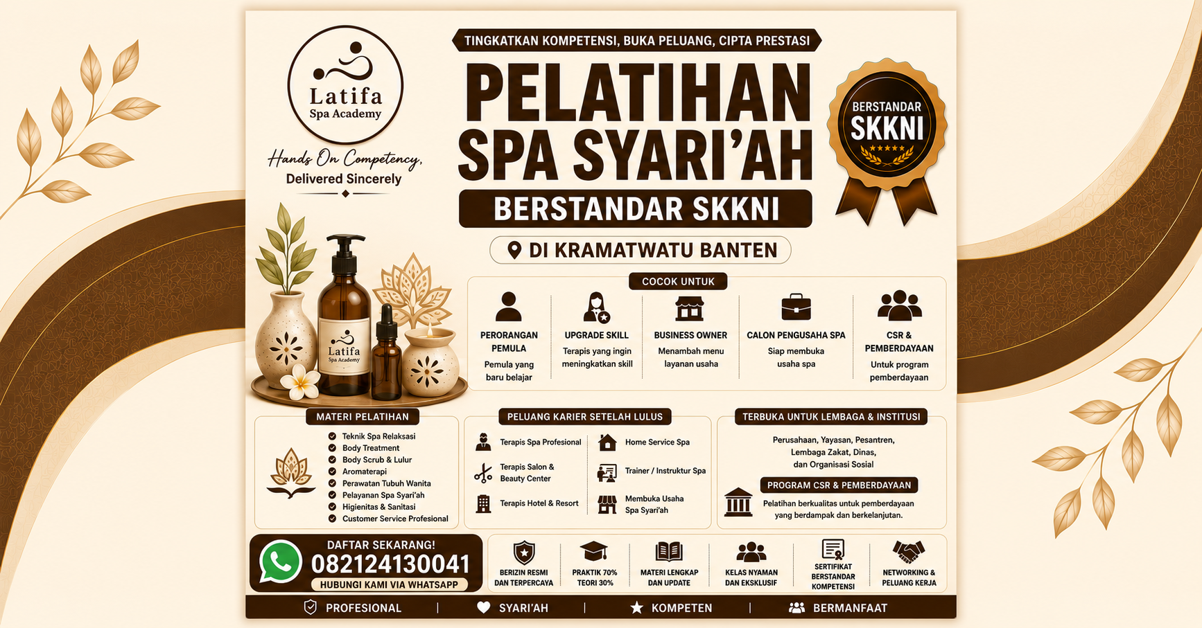 Pelatihan Spa Syari'ah Berstandar SKKNI di Kramatwatu Banten 082124130041